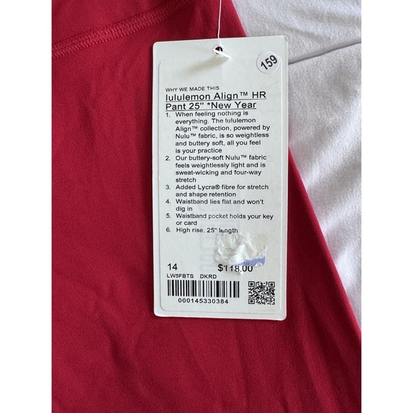 New Lululemon Align HR Pant 25" Size 14 Legging Pant NEW YEAR Gold & Dark Red - Picture 3 of 10